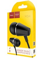 Гарнитура HOCO M34 Honor Music 3.5мм, внутриканальная, 1.2м (черный)